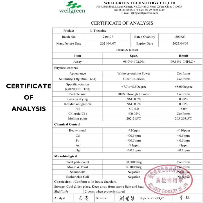 L Theanine Bulk Powders